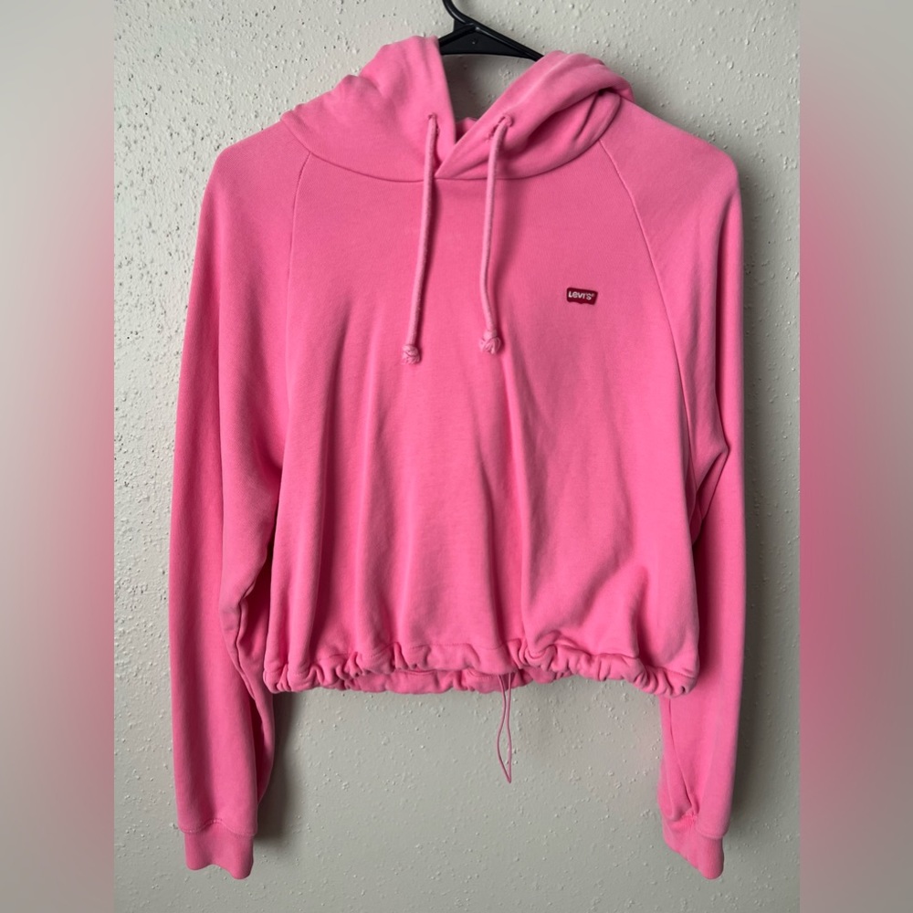 Levi's Cropped Sweatshirt oversized pink hoodie Size S